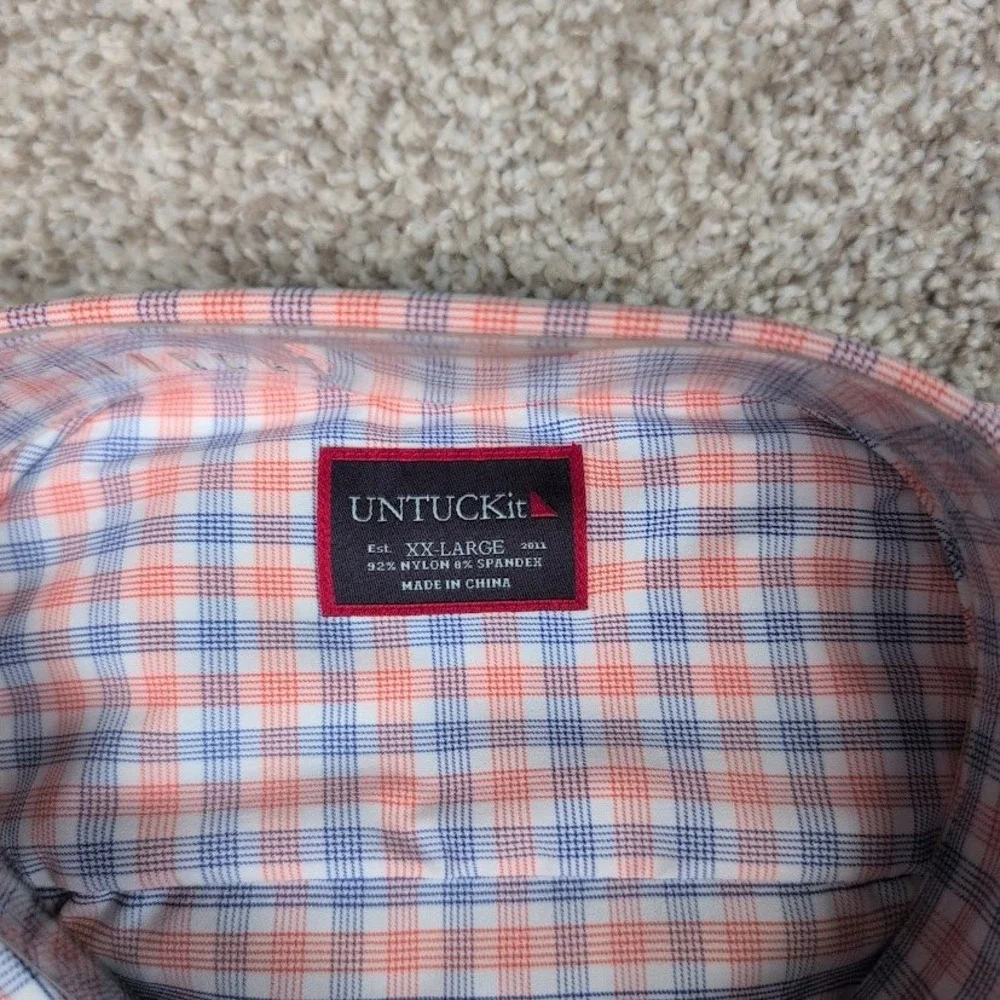 UNTUCKit Men's XX-Large Long Sleeve Plaid Button Down Shirt Moselle‎ regular NWT